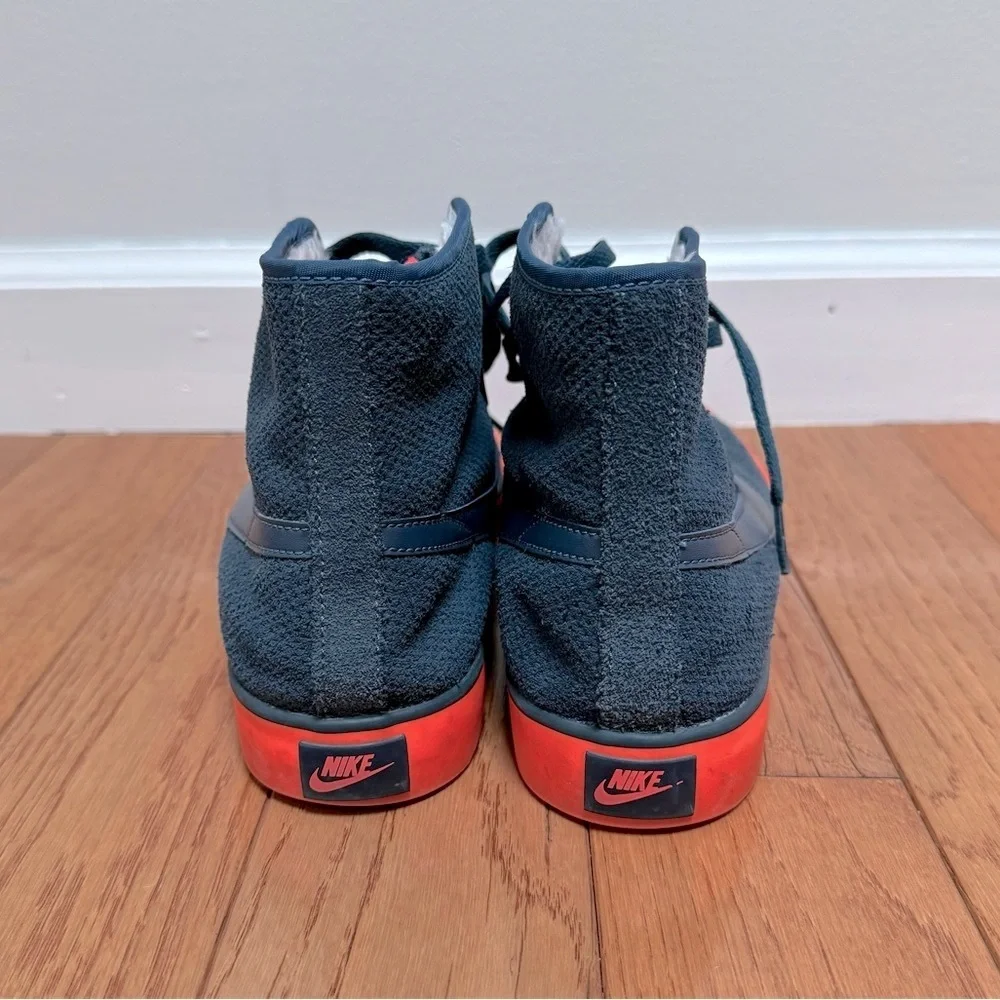 Nike Primo‎ Court Mid-Top Blue suede Orange Sole Size 9